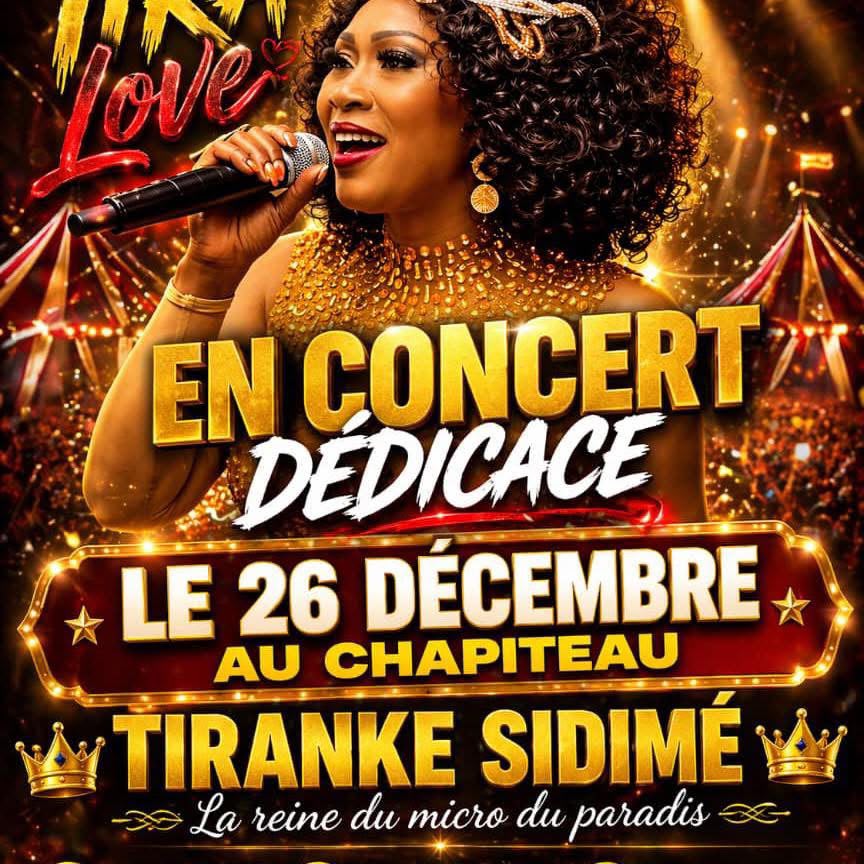 Tiranké Sidibé donne rendez-vous à ses fans le 26 décembre au Chapiteau by Issa
